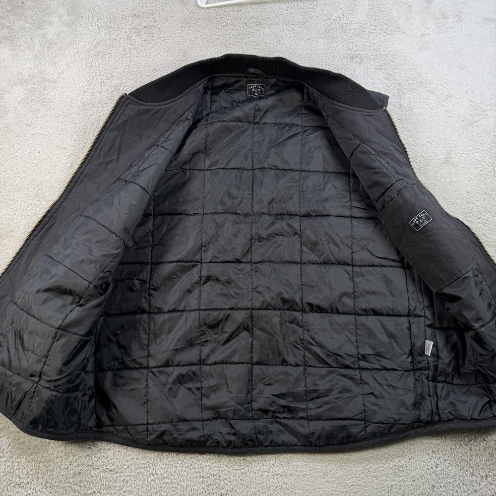 Men's Black Quilted Work Vest - Classic Zip Front - Picture 3 of 8